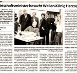 The economics minister visits King of Shafts Herzog
