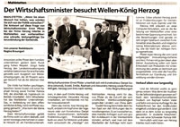 Der Wirtschaftsminister besucht Wellen-König Herzog