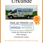 Urkunde ASB Tuttlingen - Herzog Intertec GmbH