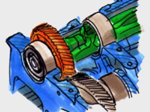 Zeichnung eines Verbrennungsmotors